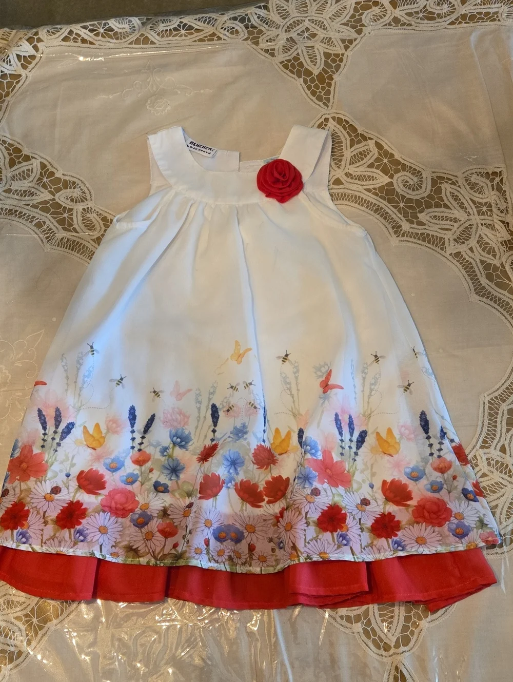 BLUEBERi BLVD FLORAL DRESS & CHILDRENS  PLACE DENIM JACKET SZ 4